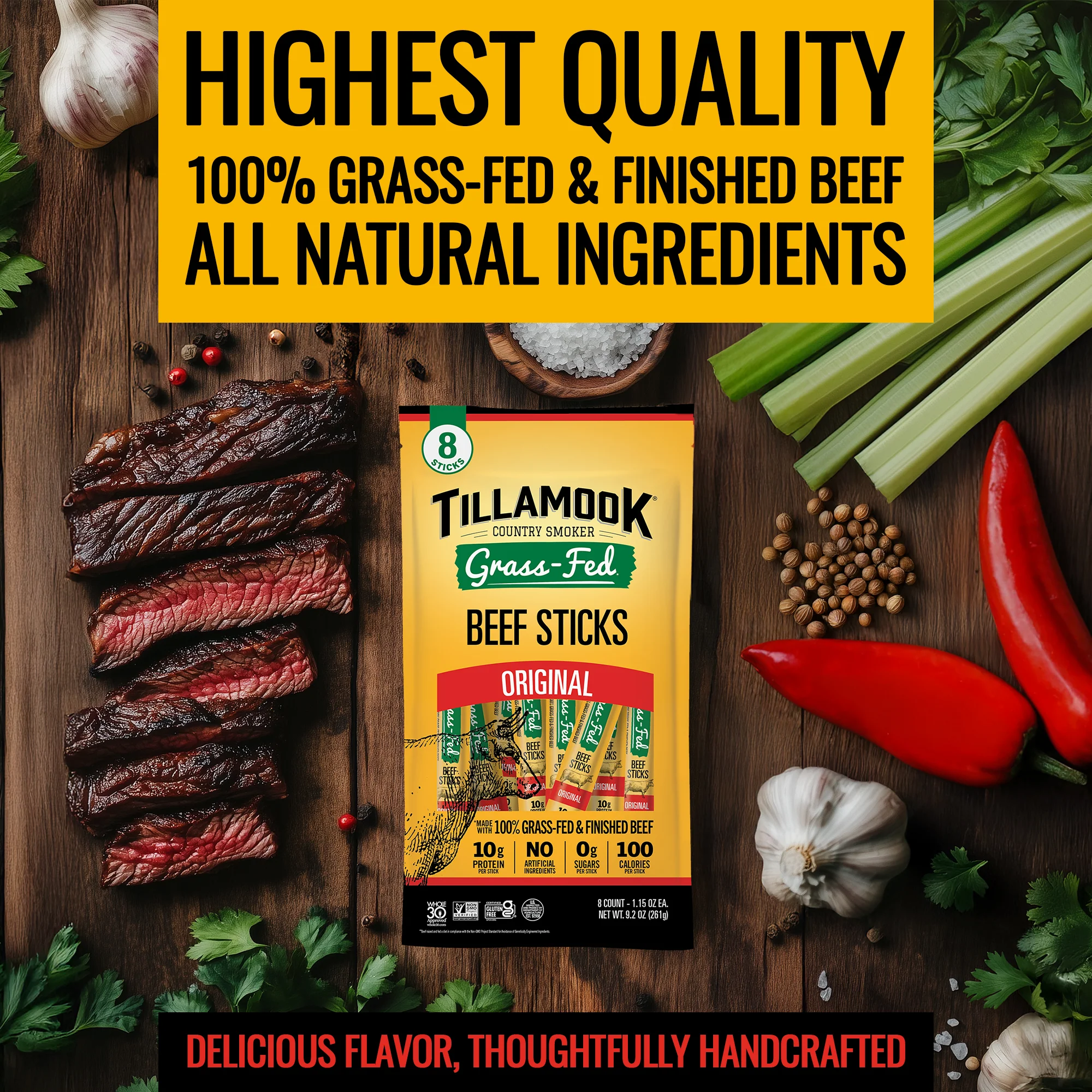 Zero Sugar Meat Sticks | Grass-Fed Original Multipack - Image 4